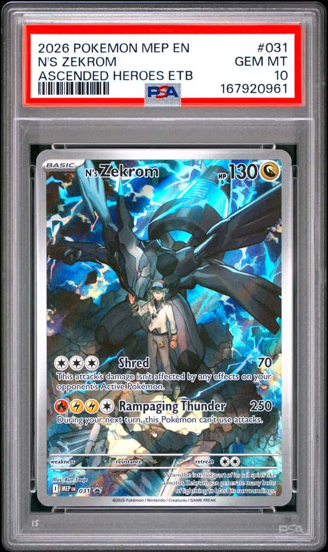2026 POKEMON ASCENDED HEROES ELITE TRAINER BOX PROMO #031 N'S ZEKROM PSA 10