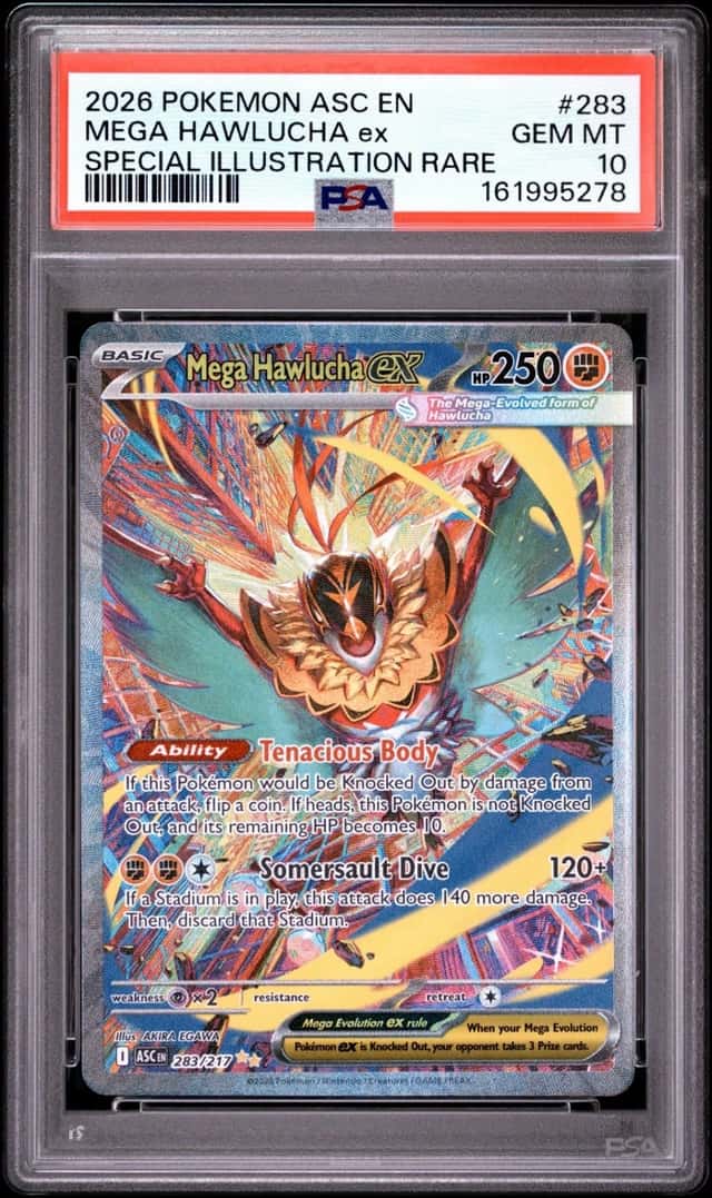 2026 POKEMON ASCENDED HEROES SPECIAL ILLUSTRATION RARE MEGA HAWLUCHA EX PSA 10