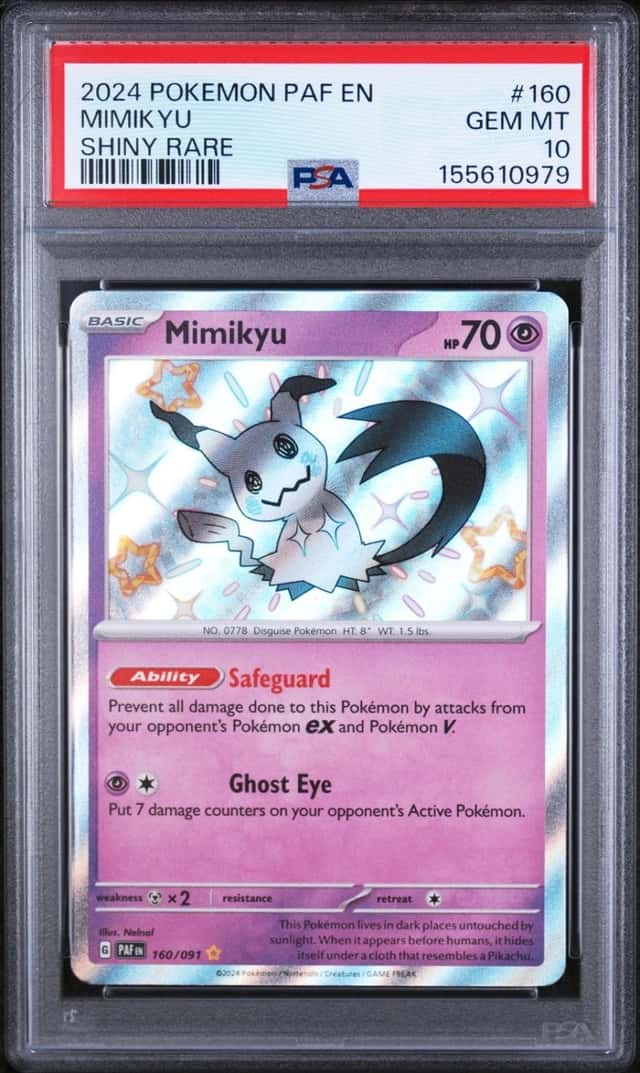 2024 POKEMON PAF EN-PALDEAN FATES SHINY RARE #160 MIMIKYU PSA 10