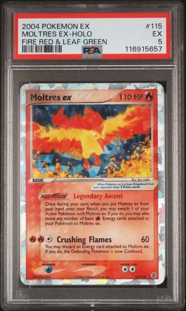 2004 POKEMON EX FIRE RED & LEAF GREEN #115 MOLTRES EX-HOLO PSA 5