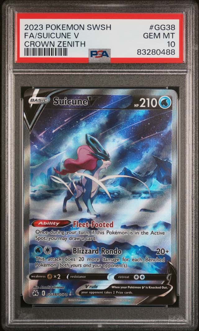 2023 Pokemon SWSH Crown Zenith Suicune V Galarian Gallery #GG38/GG70 PSA 10 (88)