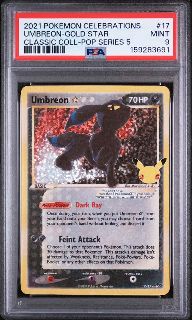 2021 Pokemon SWSH Celebrations Umbreon Classic Collection #17/17 PSA 9