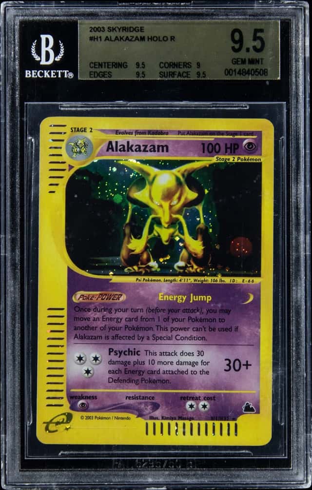2003 Pokemon Skyridge Holo #H1 Alakazam - BGS GEM MINT 9.5