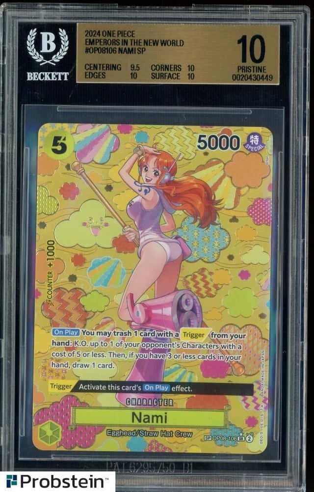 2024 One Piece Emperors in New World English OP08106 Nami SP BGS 10 PRISTINE