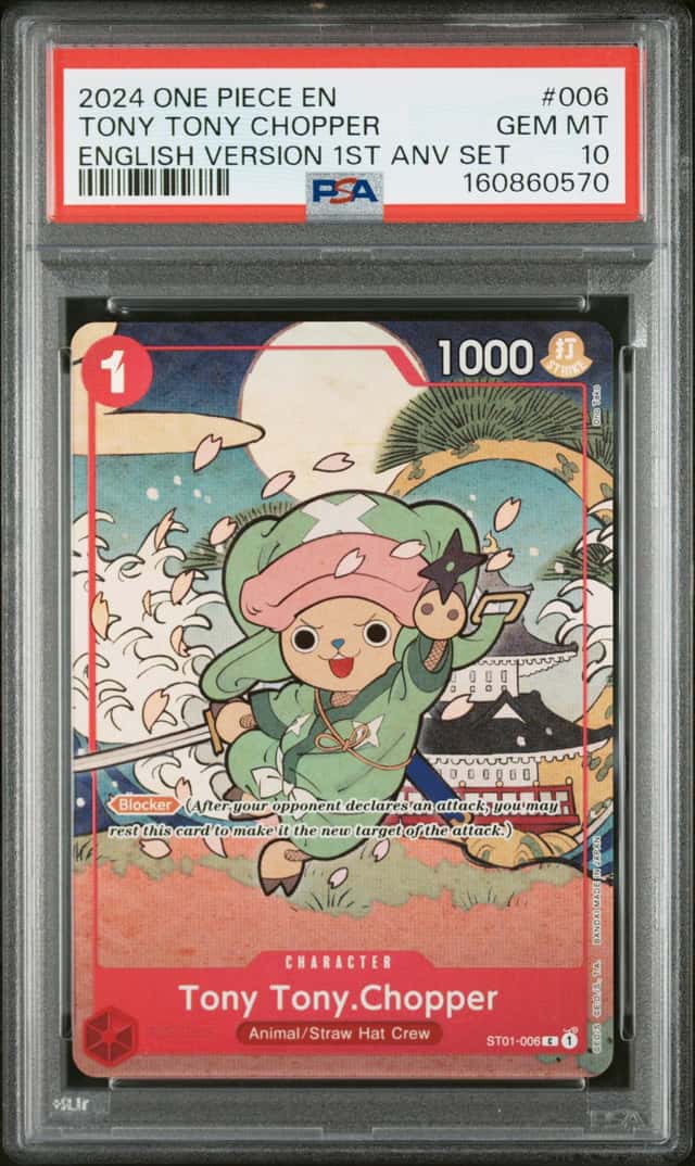 2024 ONE PIECE ENGLISH VERSION 1ST ANNIVERSARY SET #006 TONY TONY CHOPPER PSA 10