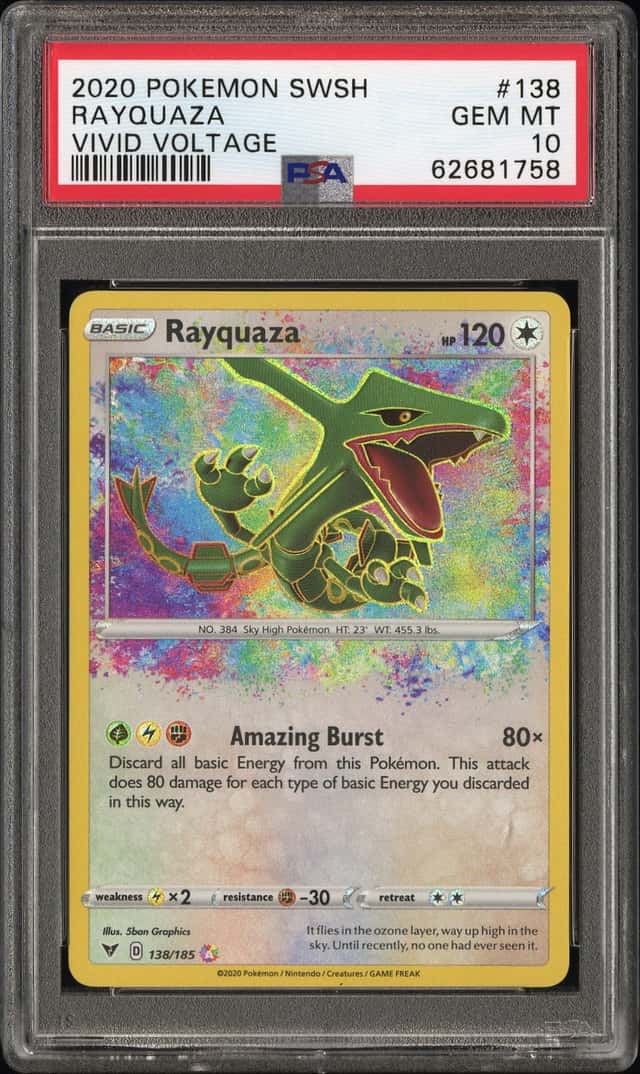 2020 Pokemon RayQuaza #138 SWSH Vivid Voltage GEM MT PSA 10