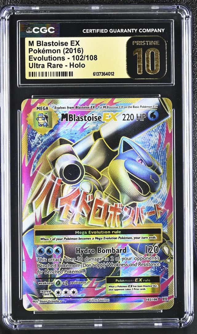 The Pokemon Company CGC Pristine 10 M Blastoise EX 102/108 Evolutions Holo