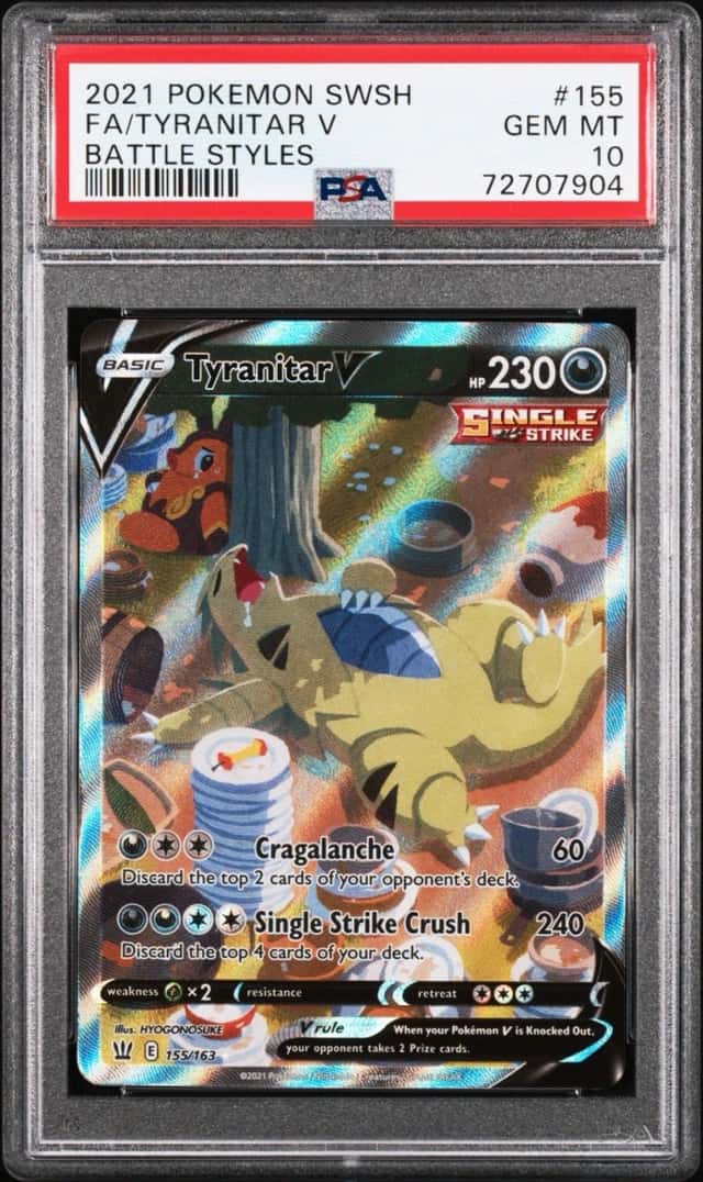 Pokémon TCG Tyranitar V Alternate Alt Art Battle Styles 155/163 PSA 10 Gem Mint