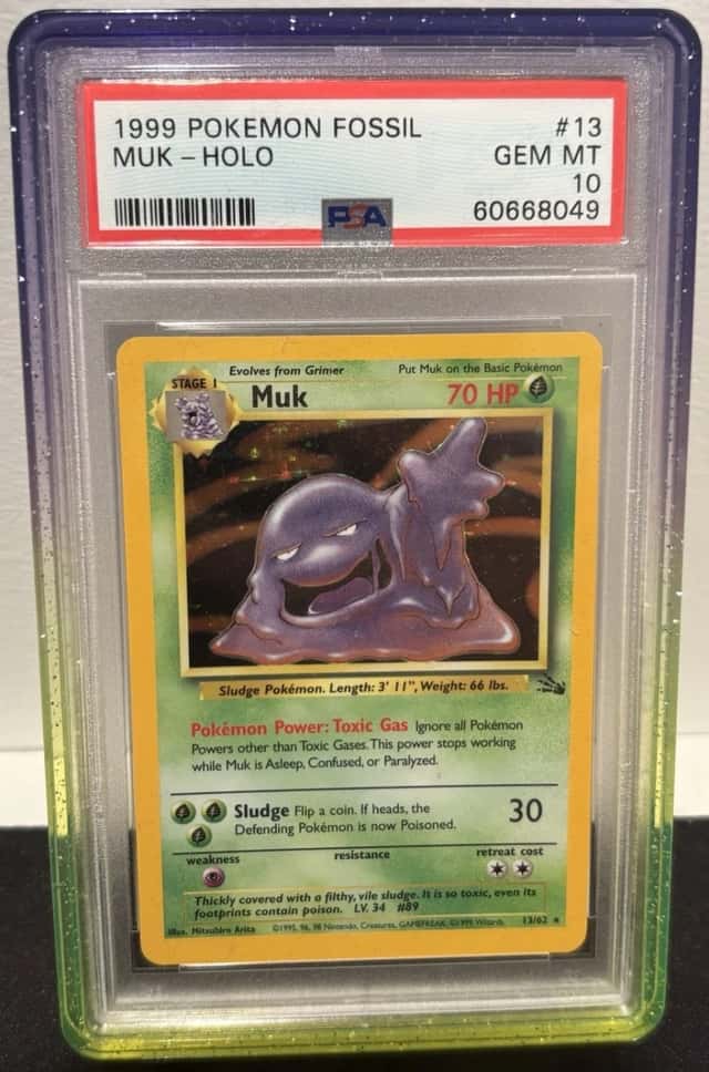 1999 Pokemon Fossil Muk Holo PSA 10 - w/ Matching Guard! 🔥
