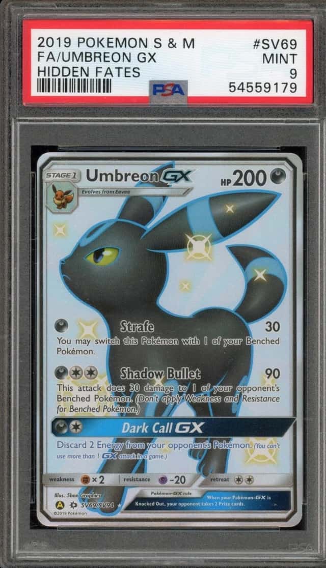 Pokemon Umbreon Gx Hidden Fates Full Art SV69/SV94 PSA 9 Mint