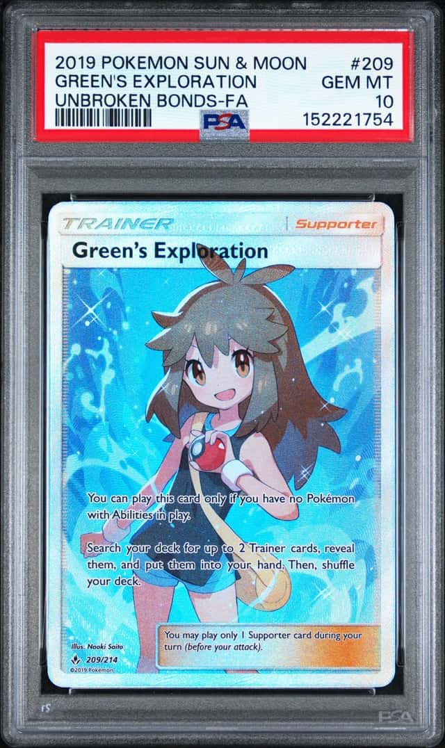 Pokemon Green's Exploration Unbroken Bonds Full Art 209/214 PSA 10 Gem Mint
