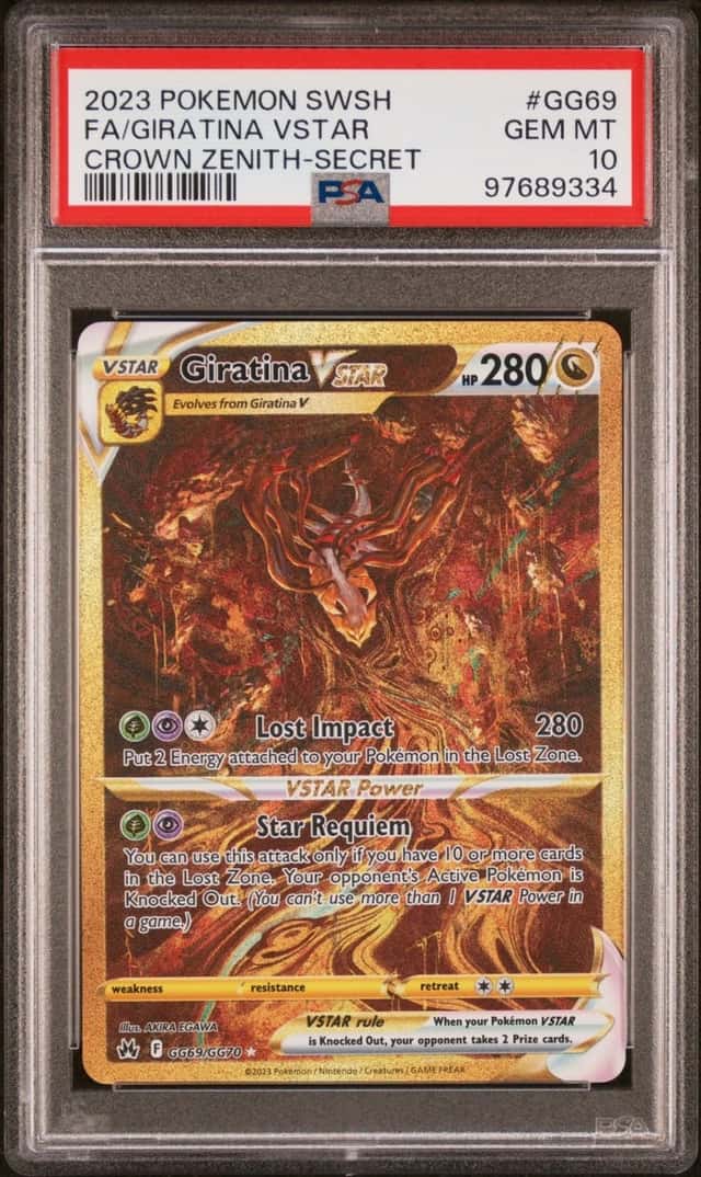 Pokemon Giratina Vstar Sword Shield Crown Zenith GG69/GG70 Secret Rare PSA 10