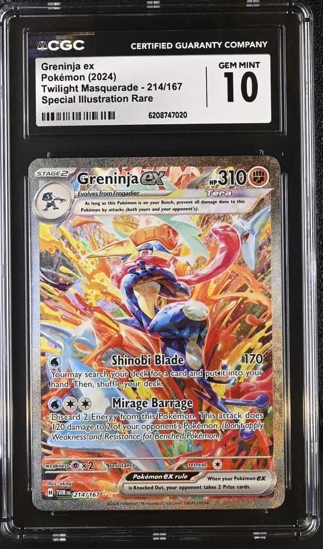Pokemon Greninja ex Twilight Masquerade 214/167 Special Illustration Rare CGC 10