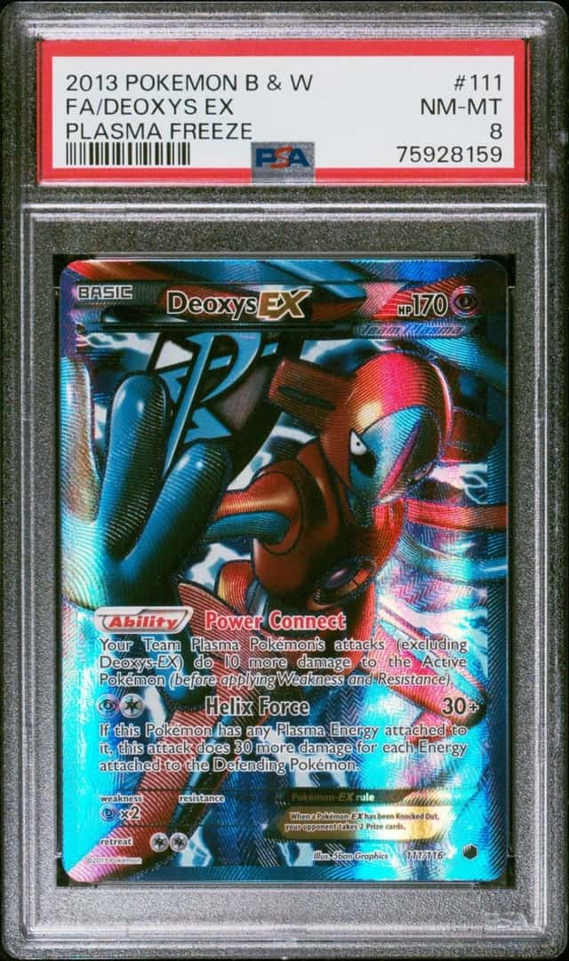 Pokemon Deoxys EX Plasma Freeze Full Art 111/116 PSA 8