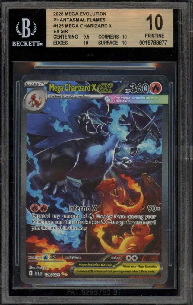 Pokemon Mega Charizard X ex SIR Phantasmal Flames 125 BGS 10 Pristine