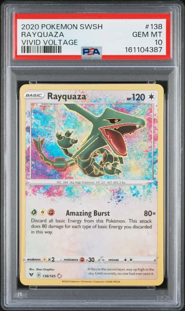 2020 POKEMON SWORD & SHIELD VIVID VOLTAGE #138 RAYQUAZA PSA 10