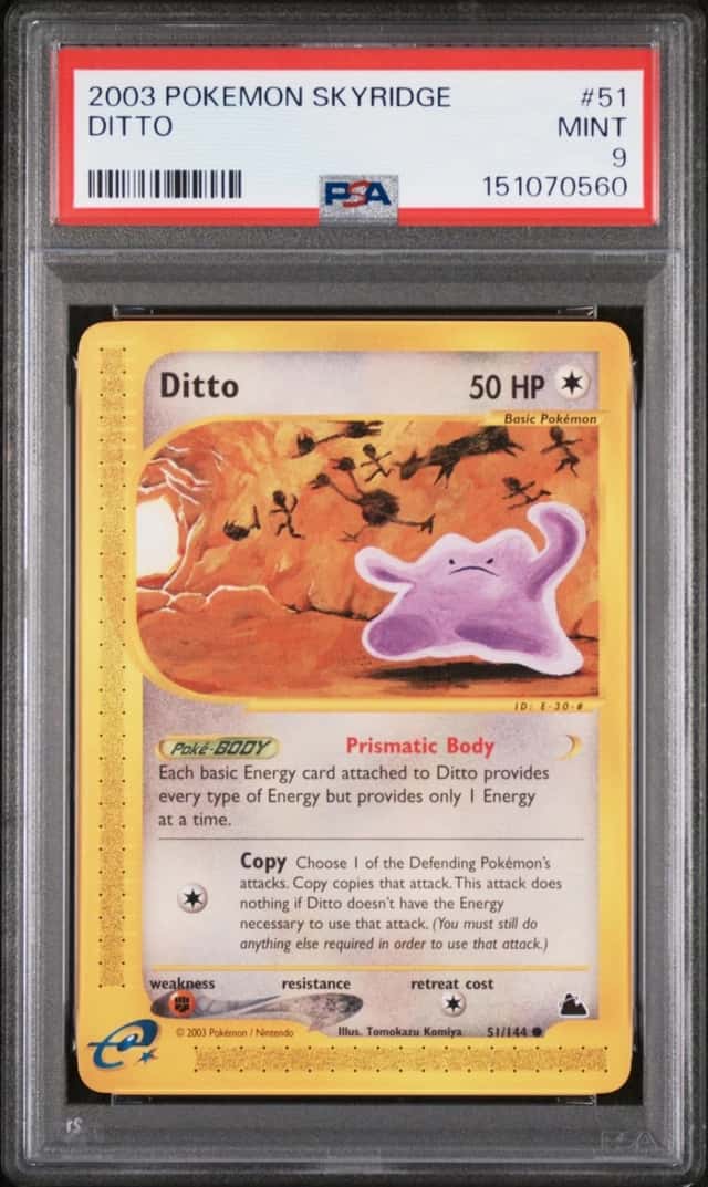 2003 POKEMON SKYRIDGE #51 DITTO PSA 9