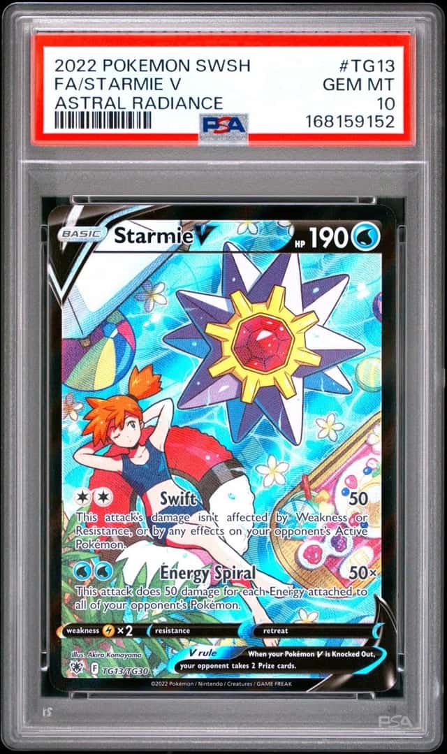 2022 POKEMON SWORD & SHIELD ASTRAL RADIANCE #TG13 FULL ART/STARMIE V PSA 10