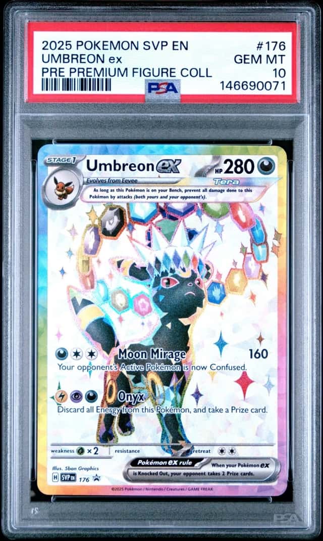 2025 POKEMON PRISMATIC EVOLUTIONS PREMIUM FIGURE COLLECTION UMBREON EX PSA 10