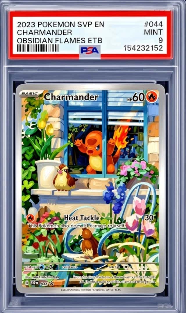 2023 POKEMON OBSIDIAN FLAMES ETB PROMO #044 CHARMANDER  PSA 9