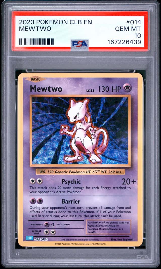 2023 POKEMON CLB-CLASSIC BLASTOISE & SUICUNE EX DECK #014 MEWTWO PSA 10