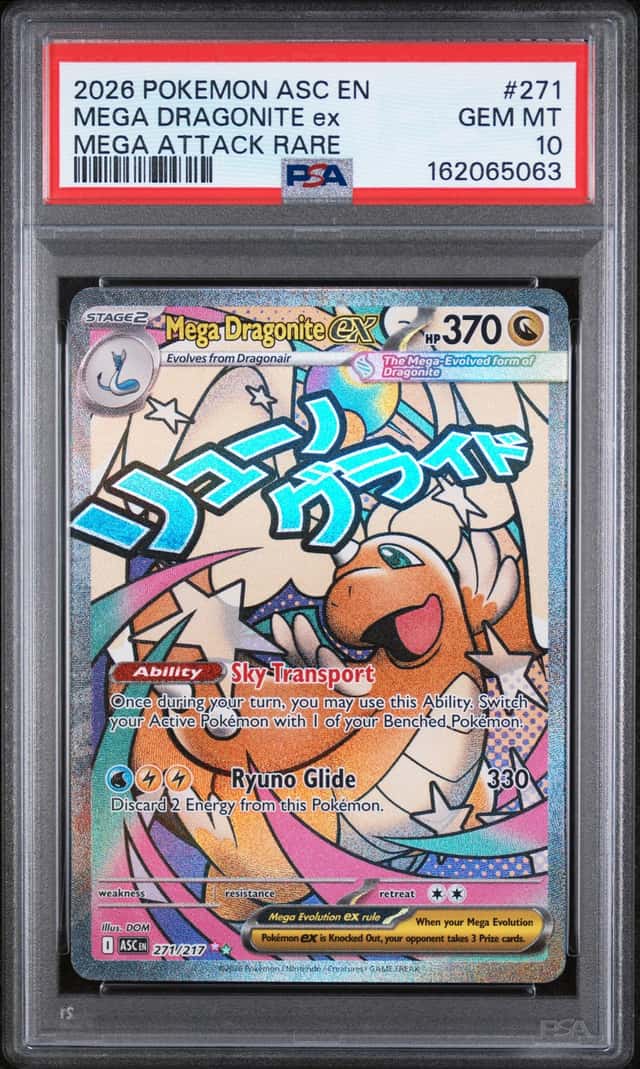 2026 POKEMON ASC EN-ASCENDED HEROES #271 MEGA DRAGONITE ex PSA 10