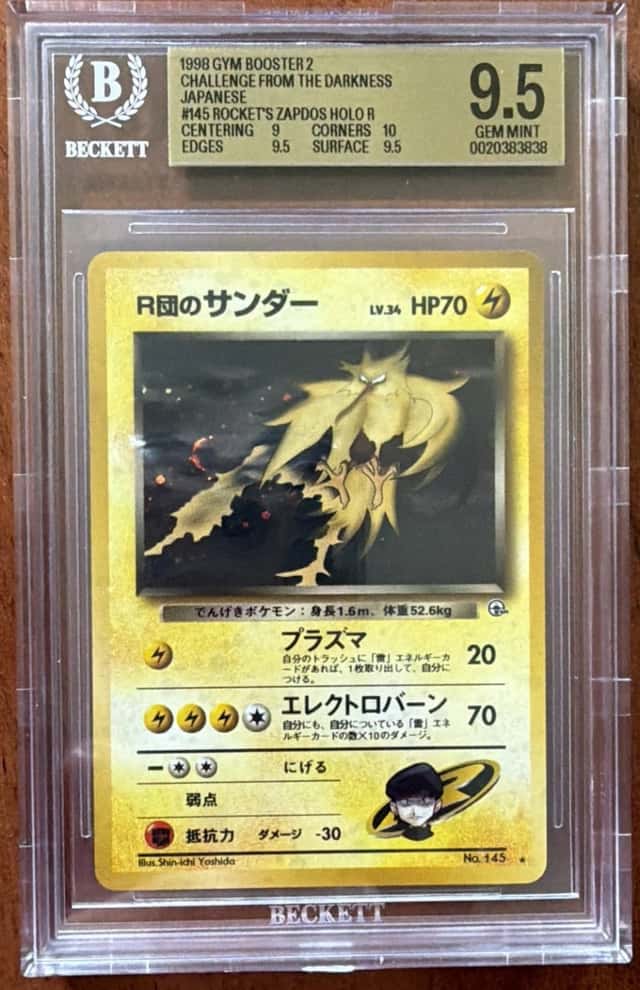 1999 Pokemon Japanese Gym 2 Rockets Zapdos #145 BGS 9.5