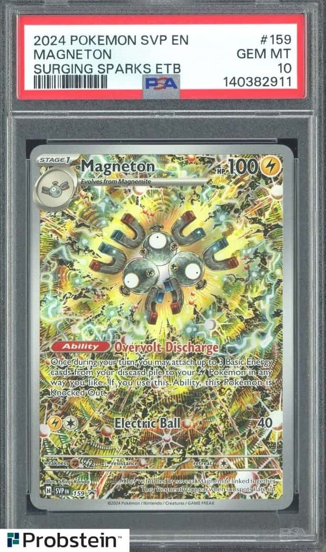 2024 Pokemon SVP En Surging Sparks ETB #159 Magneton PSA 10 GEM MINT