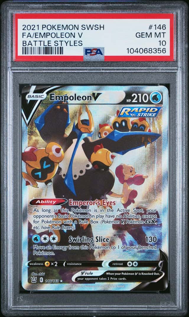 2021 Pokemon SWSH Battle Styles Empoleon V Full Art #146/163 PSA 10 GEM MINT