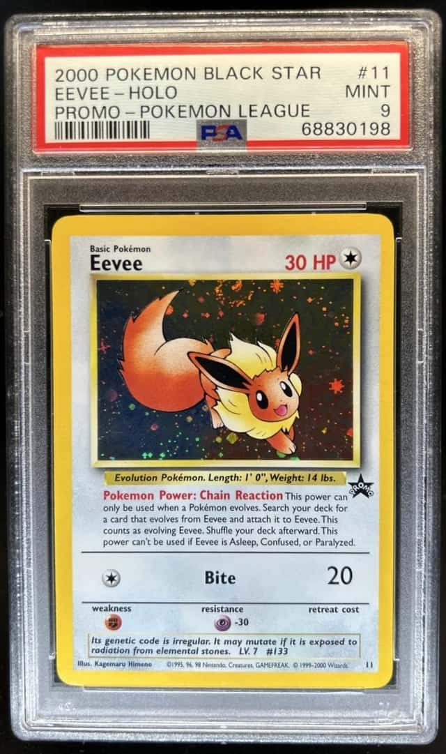 2000 Pokemon Black Star Promos Eevee Pokemon League #11 PSA 9