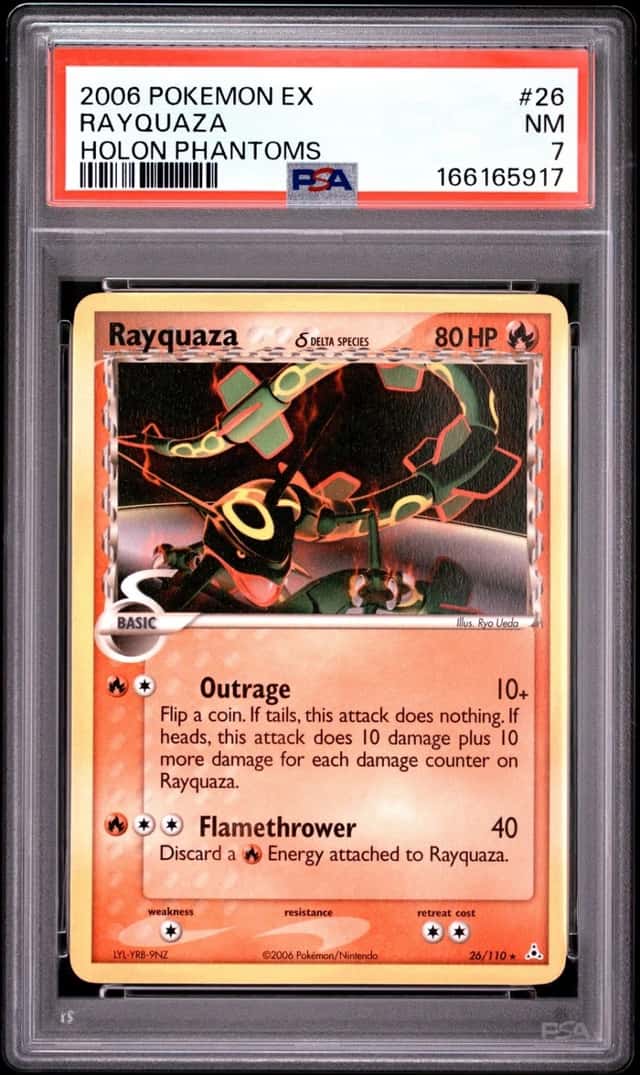 2006 POKEMON EX HOLON PHANTOMS #26 RAYQUAZA PSA 7