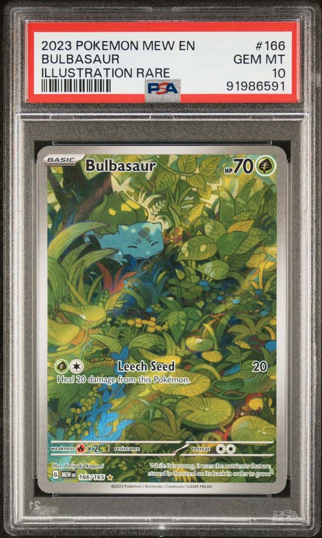 2023 Pokemon SV 151 Bulbasaur Illustration Rare #166/165 PSA 10 GEM MINT