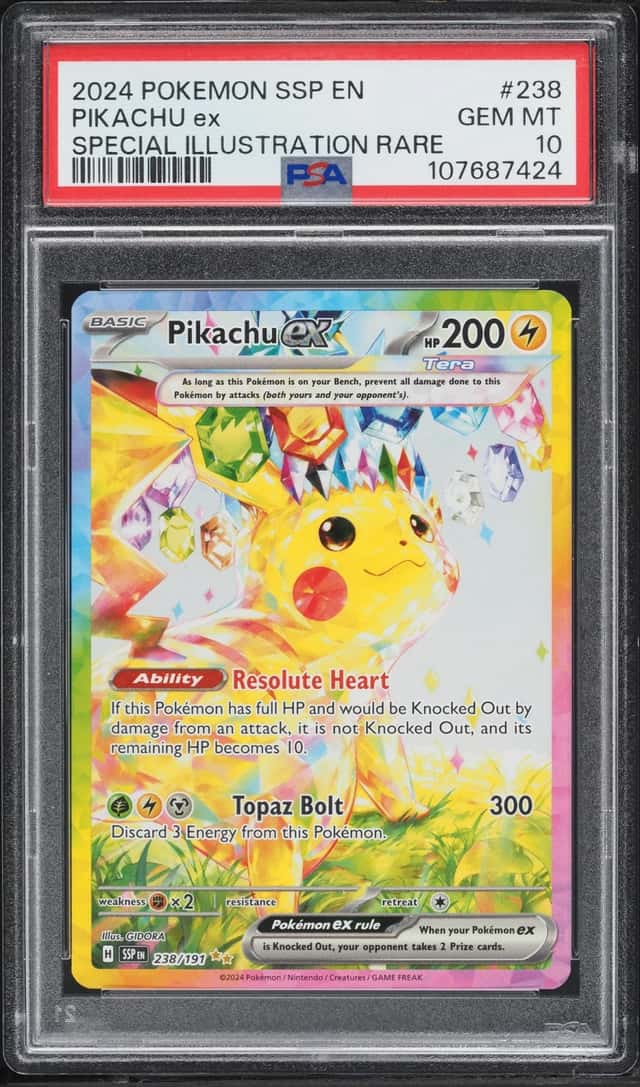 2024 Pokemon Scarlet & Violet Surging Sparks SIR Pikachu EX #238 PSA 10 GEM MINT