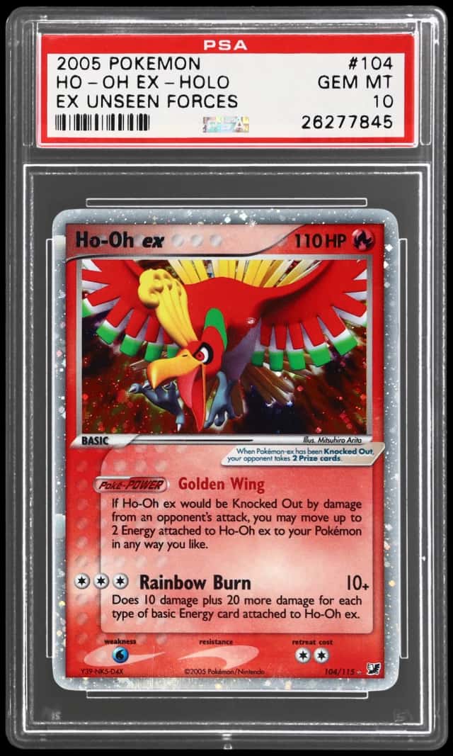 2005 Pokemon Ex Unseen Forces Holo Ho Oh Ex #104