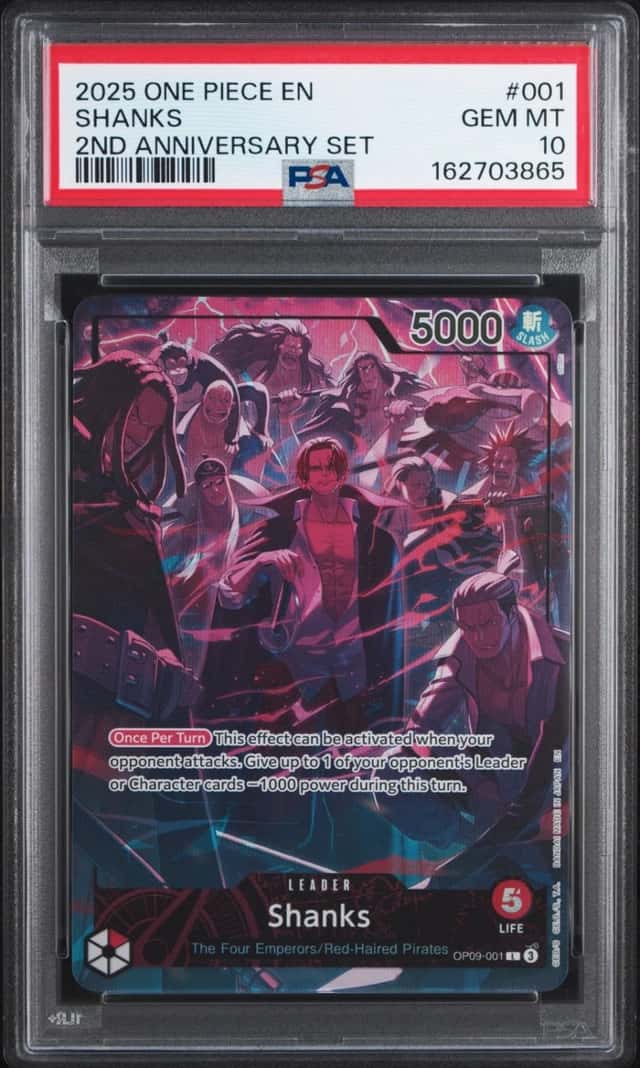 One Piece Shanks English 2nd Anniversary OP09-001 PSA 10 Gem Mint