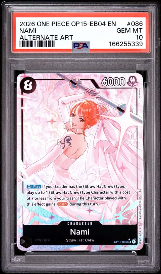 2026 One Piece "Wedding Nami" Adventure on Kami's Island OP15 086 Alt Art PSA 10
