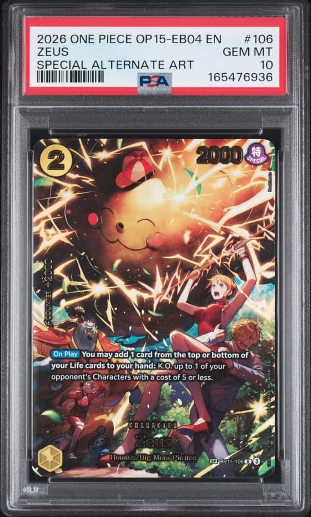 2026 ONE PIECE OP15-EB04-ADVENTURE ON KAMI'S ISLAND #106 ZEUS PSA 10