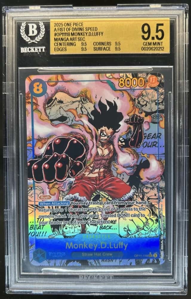 2025 One Piece Monkey D. Luffy Secret Rare Manga Art #OP11-118 BGS 9.5 GEM MINT