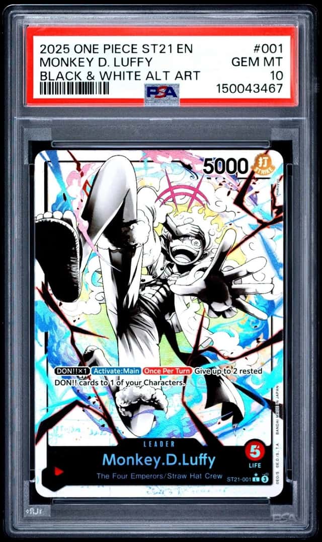 2025 ONE PIECE STARTER DECK ST21-EX GEAR 5 #001 MONKEY D. LUFFY PSA 10