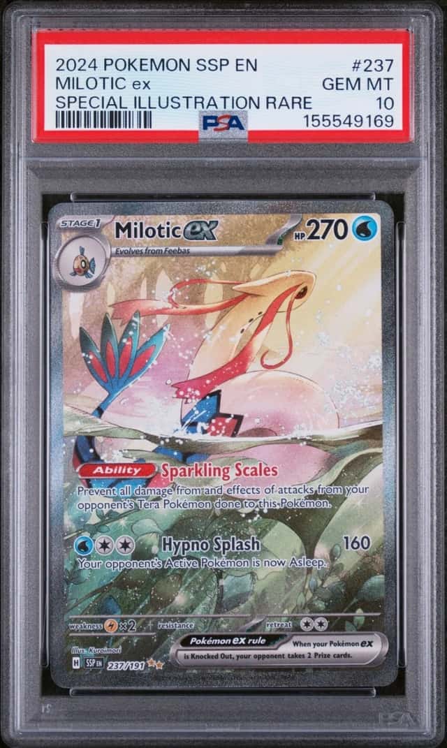 2024 POKEMON SSP EN-SURGING SPARKS SPECIAL ILLUSTRATION RARE MILOTIC EX PSA 10