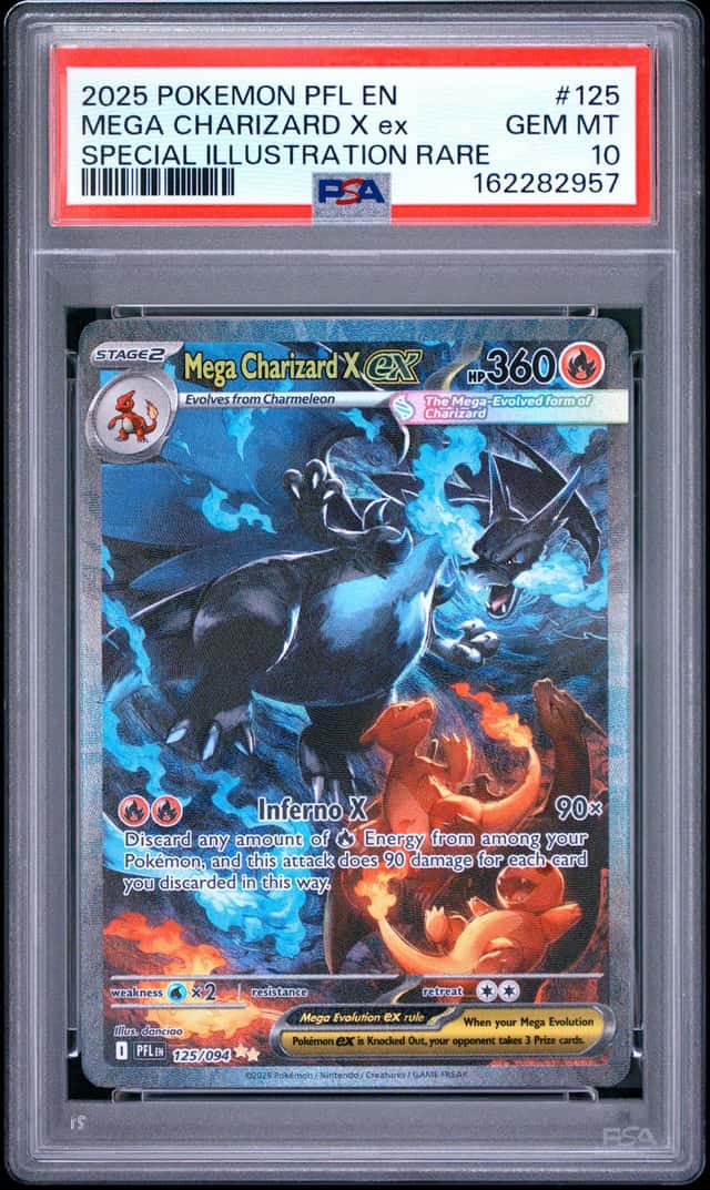 2025 Pokemon PFL Mega Charizard X ex Special Illustration #125/094 PSA 10 (57)