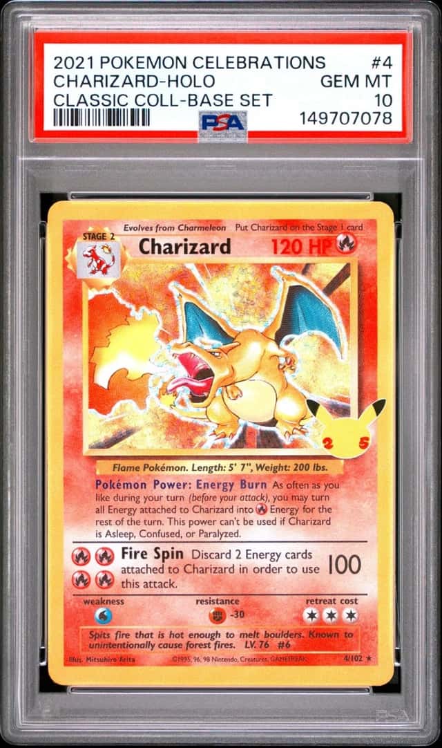 2021 POKEMON CELEBRATIONS CLASSIC COLLECTION #4 CHARIZARD-HOLO PSA 10