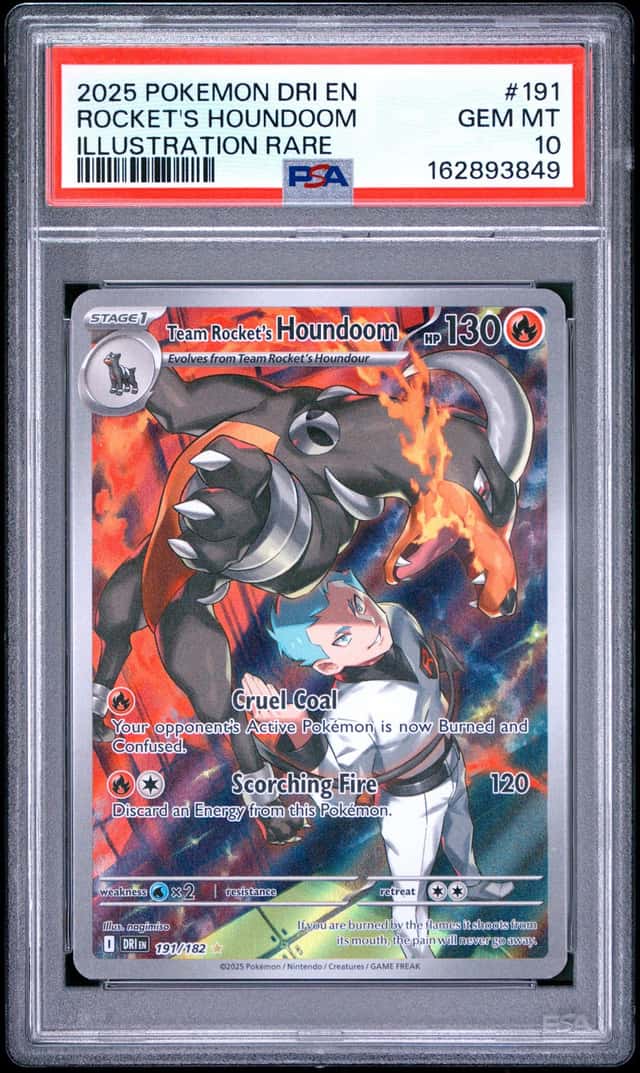 Pokemon Team Rocket's Houndoom Destined Rivals 191/182 Illustration Rare PSA 10