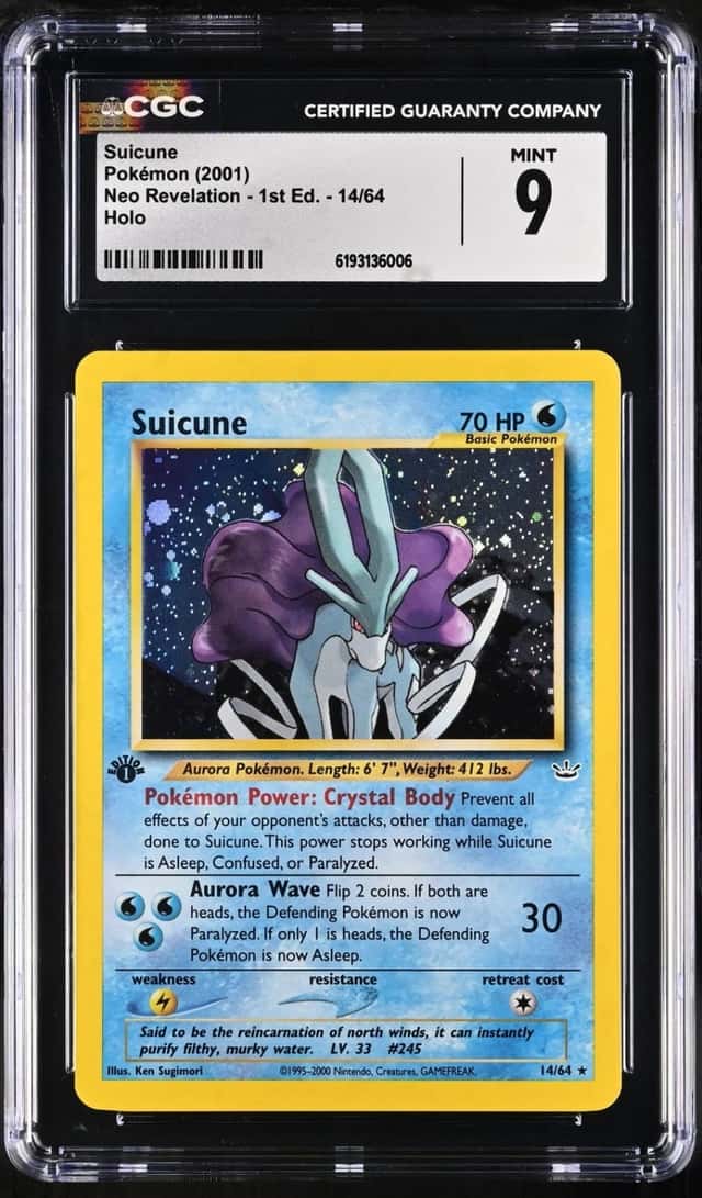 Pokemon Suicune Neo Revelation 1st Edition 14/64 Holo CGC 9 Mint
