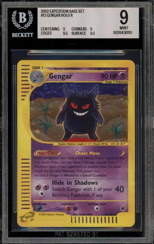 Pokemon Gengar Holo Expedition 13 BGS 9 Mint