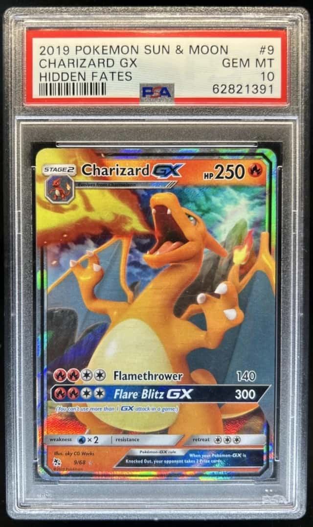 2019 Pokemon SM Hidden Fates Charizard GX #9/68 PSA 10 GEM MINT