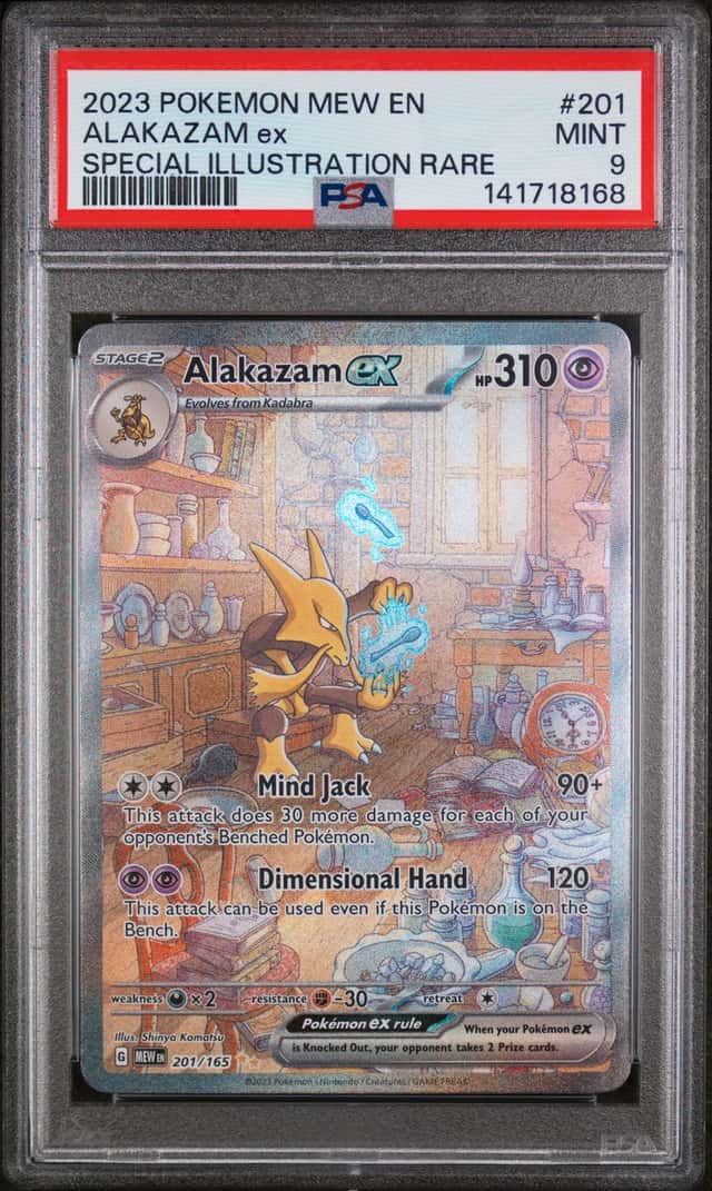 POKEMON 2023 ALAKAZAM EX 201/165 PSA 9 ENGLISH - CRACKED SLAB