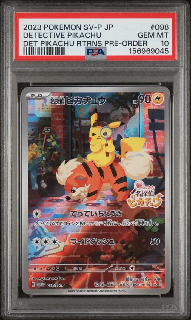 2023 POKEMON JAPANESE SV-P PROMO #098 DETECTIVE PIKACHU PSA 10