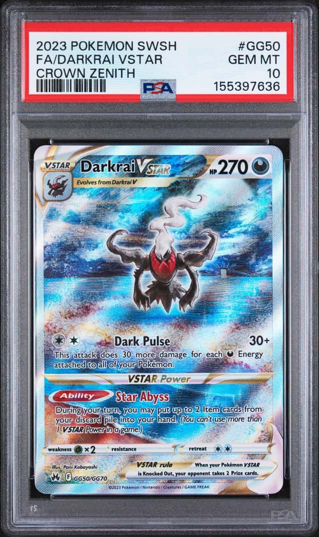 2023 Pokemon SWSH Crown Zenith #GG50 FA/Darkrai VSTAR PSA 10 GEM MINT
