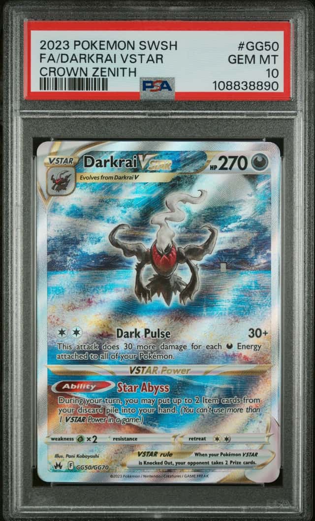 2023 Pokemon SWSH Crown Zenith #GG50 FA Darkrai VSTAR PSA 10 GEM MINT